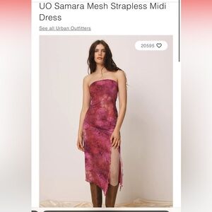UO Samara Mesh Strapless Midi dress